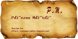 Pénzes Máté névjegykártya